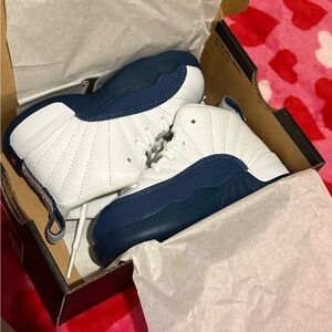 Nike Jordan 12 Retro TD in White and French Blue